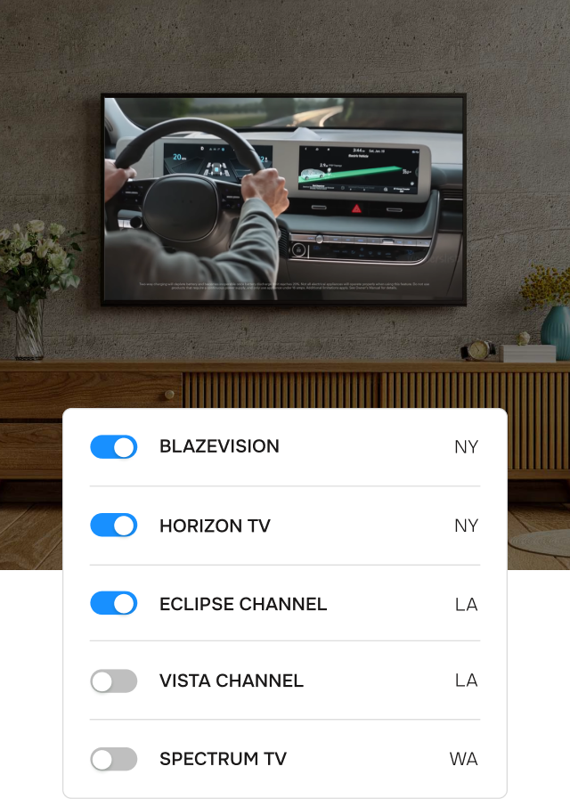 TV showing notification bar in the top right corner